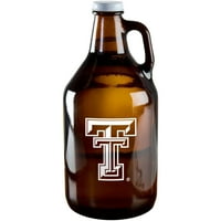 Boelter Brand NCAA 64 uncia Amber Growler Glass, Texas Tech University Red Raiders