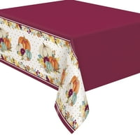 Pioneer Woman Burgundy betakarítás Floral Hálaadás Műanyag Party Tetrecloths, 54in, 4Ct