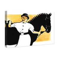 Wynwood Studio Sports és Teams Wall Art vászon nyomtatott 'ló és lovas' lovas - fekete, sárga