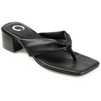 Journee Collection Womens Seelah alacsony egymásra rakott sarok flip flop szandál