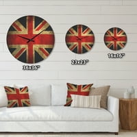 Designart 'Hagyományos Egyesült Királyság zászlója' Modern fa falióra