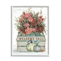 Üdvözöljük az őszi szezonális virágzást ünnepi grafikus művészet fehér keretes művészeti nyomtatási fal művészet