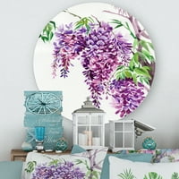 Designart 'wisteria lila ágak' hagyományos körfém fali művészet - 23 -as lemez