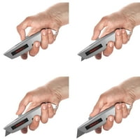 Hasznos kés visszahúzható pengével - Ergonómiai alumínium ötvözet Bo Cutter reteszelő pozíciókkal és szénacél borotvákkal.