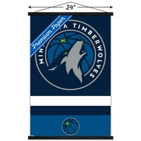 Minnesota Timberwolves-Logo fali poszter fa mágneses kerettel, 22.375 34