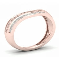 Imperial 1 6ct TDW Diamond 10K Rose Gold Contour Esküvői Band