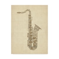 Képzőművészet „Szaxofon régi kották” vászonművészete, Michael Tompsett