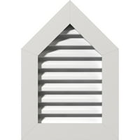 Ekena Millwork 36 W 26 H Peaked Top Gable szellőző hangmagasság: Funkcionális, PVC Gable Vent W 1 4 lapos burkolat keret