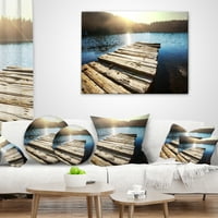 Designart nagy fa móló a tóba - Seashore Dobás párna - 18x18