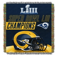 A Los Angeles Rams „Super Bowl Champions” szövött gobelin -dobó takarót - a Northwest Company részéről