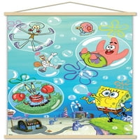 Nickelodeon Spongyabob-buborékok fal poszter fa mágneses keret, 22.375 34