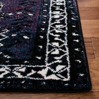 Vintage Hamadan Blathnaid keleti terület szőnyeg, lila fekete, 4 '6'