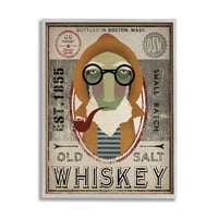 Stupell Industries Vintage Whisky Logo Sign Graphic Art szürke keretes művészet nyomtatott fali művészet, tervezés: Ryan Fowler
