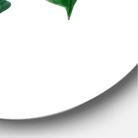 Designart 'ősi zöld levelek növények ii' hagyományos körfém fali művészet - 11 lemez