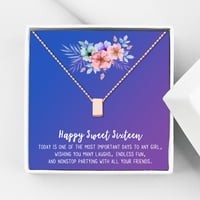 Anavia Boldog édes tizenhat nyaklánc, 16. születésnapi kártya ajándék, lánya születésnapi ajándék, édes nyaklánc a lányhoz-[Rose