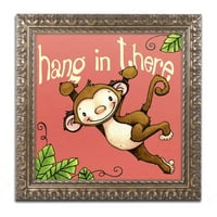 Védjegy Képzőművészet Hang in Monkey Canvas Art készítette: Jennifer Nilsson, Arany díszes keret