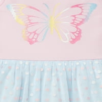 Dollie & Me Girls Glitter Butterfly Tutu ruha illeszkedő 18 babaruhával, 4-12 méretű