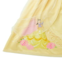 Disney Princess Girls Belle Pajama Nightgown rövid ujjú, 2T-5T méretekkel