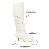 Journee Collection Womens Kaavia Tru Comfort Foam széles borjú, hegyes lábujj magas csizma