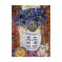 Védjegy képzőművészet 'Kék festmény váza' vászon művészet Lorraine Platt