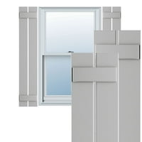 Ekena Millwork 1 4 W 33 H True Fit PVC Két tábla távolságra helyezett tábla-N-Batten redőnyök, Hailstorm szürke