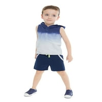 Wonder Nation kisgyermek fiú kapucnis Tank Top és rövidnadrág Ruhakészlet, 2 darab, méretek 12M-5T