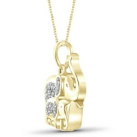 JewelersClub fehér gyémánt akcentus 14 kt aranyozott elefánt medál, 18