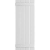 Ekena Millwork 23 W 72 H True Fit PVC négy tábla távolságra helyezett tábla-N-Batten redőnyök, fehér