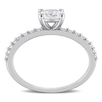 2. Carat T.G.W. Létrehozott fehér zafír 10KT fehér arany eljegyzési gyűrű