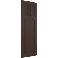 Ekena Millwork 12 W 29 H True Fit PVC San Miguel misszió stílusú rögzített redőnyök, mazsolabarna