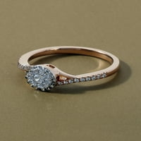 Imperial 10K rózsa arany 1 4ct tdw gyémánt kerek klaszter eljegyzési gyűrű