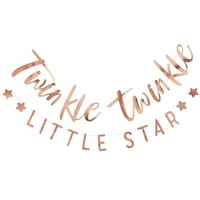 Ginger Ray Twinkle Twinkle Little Star Party Banner - Rózsa arany baba zuhany dekoráció