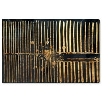 Wynwood Studio Absztrakt fal art vászon nyomatok 'Love Force Field Night' Shapes - arany, fekete
