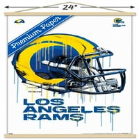 Los Angeles Rams-csepegtető sisak fali poszter fa mágneses kerettel, 22.375 34