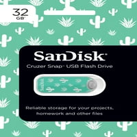 SANDISK 32GB CRUZER SNAP USB 2. Flash meghajtó zöld kaktusznyomással-SDCZ62-032G-AW4G