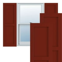 Ekena Millwork 12 W 50 H True Fit PVC Két egyenlő sík paneles redőny, borsvörös