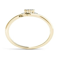 Carat T.W. Gyémánt bypass klaszter 10KT sárga arany eljegyzési gyűrű