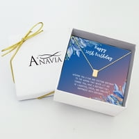Anavia Boldog 50. születésnapi ajándékok rozsdamentes acél divat nyaklánc születésnapi kártya ékszer ajándék neki, születésnapi