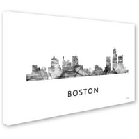 Védjegy Szépművészet 'Boston MAS Skyline WB-BW' vászon művészete: Marlene Watson