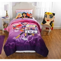 Szuperhős lányok képregény lány gyerekek ágynemű egy táska ágyneműben