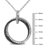 Diamond-Accent Sterling ezüst fekete ródiummal borító reteszelő körök medál, 18