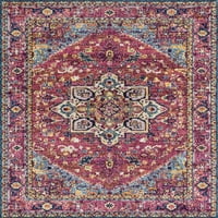 United Weavers Caledonia Zuri Farmhouse Medallion Runner Rug, Magenta, 2'7 7'2