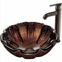 Vigo dió héj üvegedény mosogató és csaptelep, olaj dörzsölt bronz