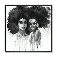 Designart 'Afro American Woman portréja xi' Modern keretes vászon fali művészet nyomtatás