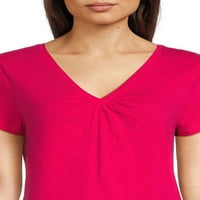 Realizálja a nők Shired V-nyakú pólót rövid ujjú, méretek XS-3XL