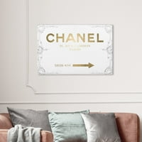 Wynwood Studio Divat és Glam Wall Art vászon nyomatok 'Couture útjelző rokokó arany' útjelző táblák-fehér, arany