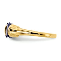 Primal Gold Karat sárga arany 6x ovális zafír gyűrű