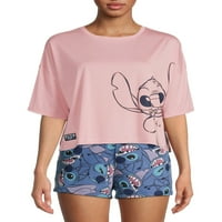 Disney Stitch női és női plusz méretű grafikus nyomtatási alvás póló