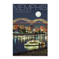 Védjegy Szépművészeti városkép Canvas Art 'Memphis', Lantern Press