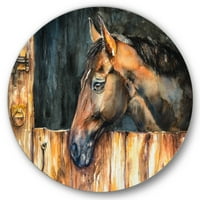 DesignArTART 'A ló fejének bezárása stabil' parasztház körfém fém fali művészet - 23 -as lemez
